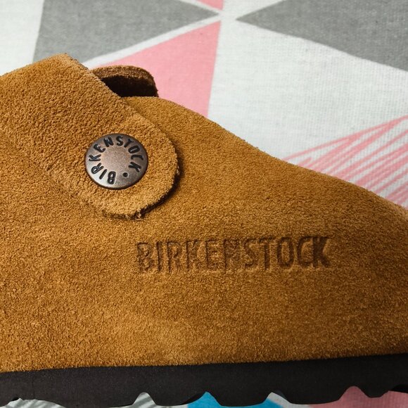 Women's Mink Suede Birkenstock Boston Shoes - Narrow Fit - Picture 5 of 5